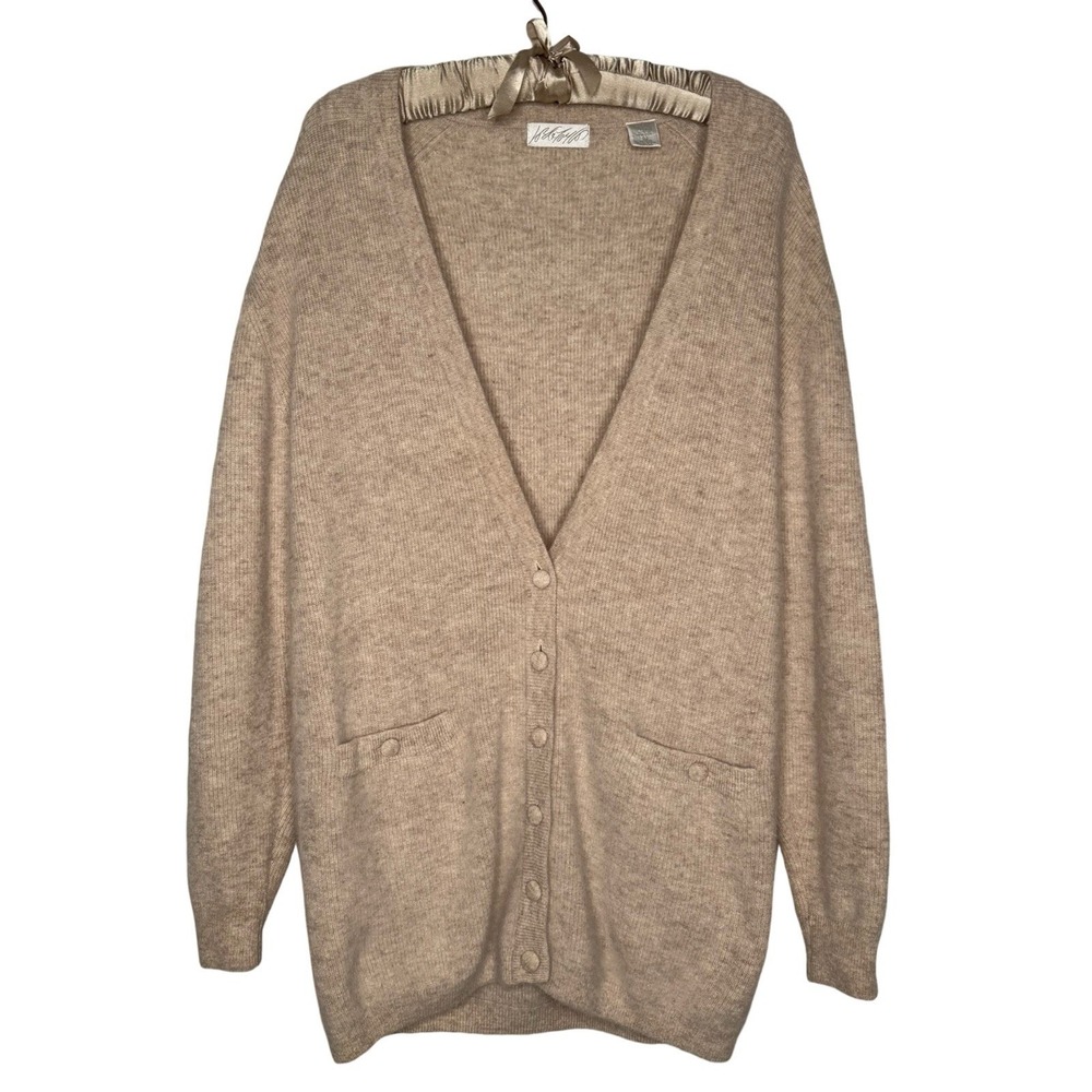 Vintage Lord & Taylor L Angora Lambswool Cardigan Sweater Academia Dad Preppy